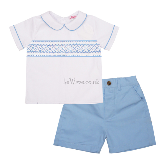 Boy smocked short set LB 32